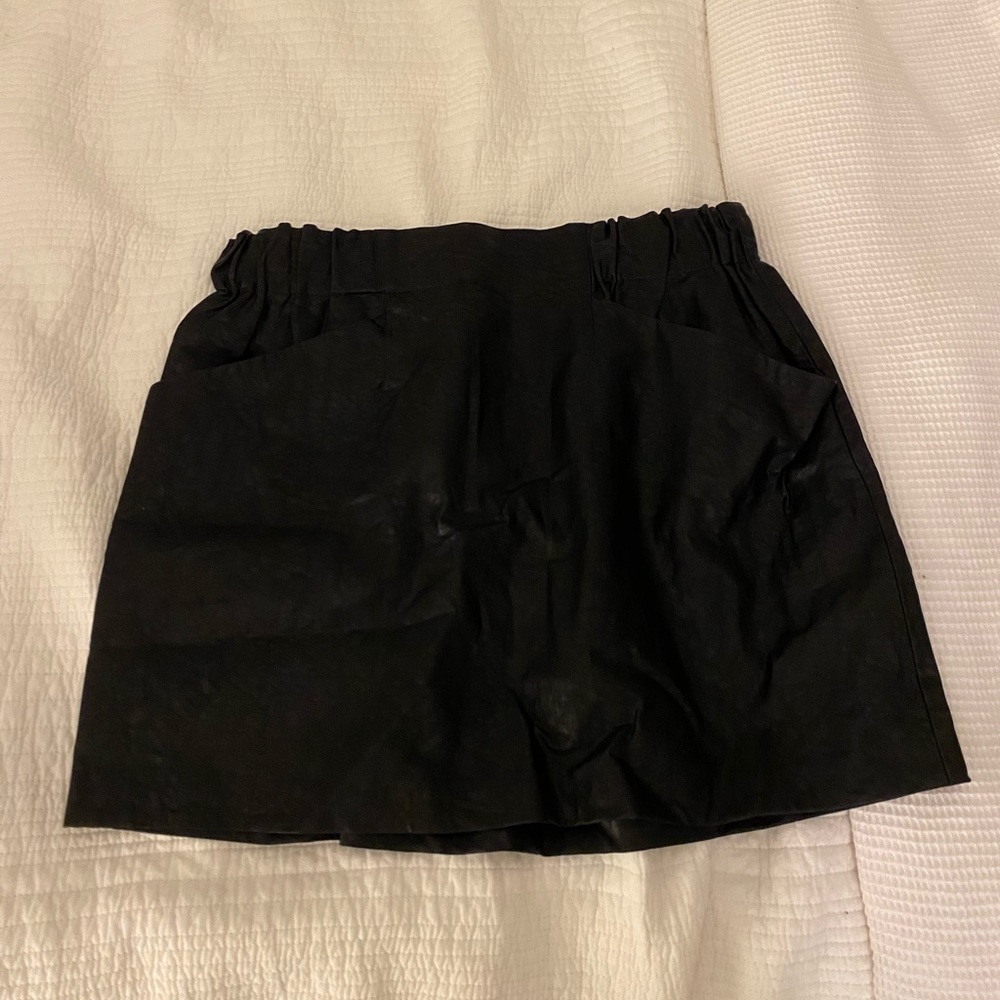 Zara Basic Leather Skirt - image 2